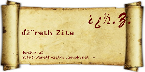 Éreth Zita névjegykártya